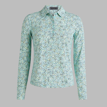 G/FORE FIREWORKS SILKY TECH NYLON LONG SLEEVE POLO