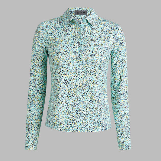 G/FORE FIREWORKS SILKY TECH NYLON LONG SLEEVE POLO