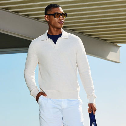 G/FORE JOHNNY COLLAR COOLING COTTON SWEATER POLO