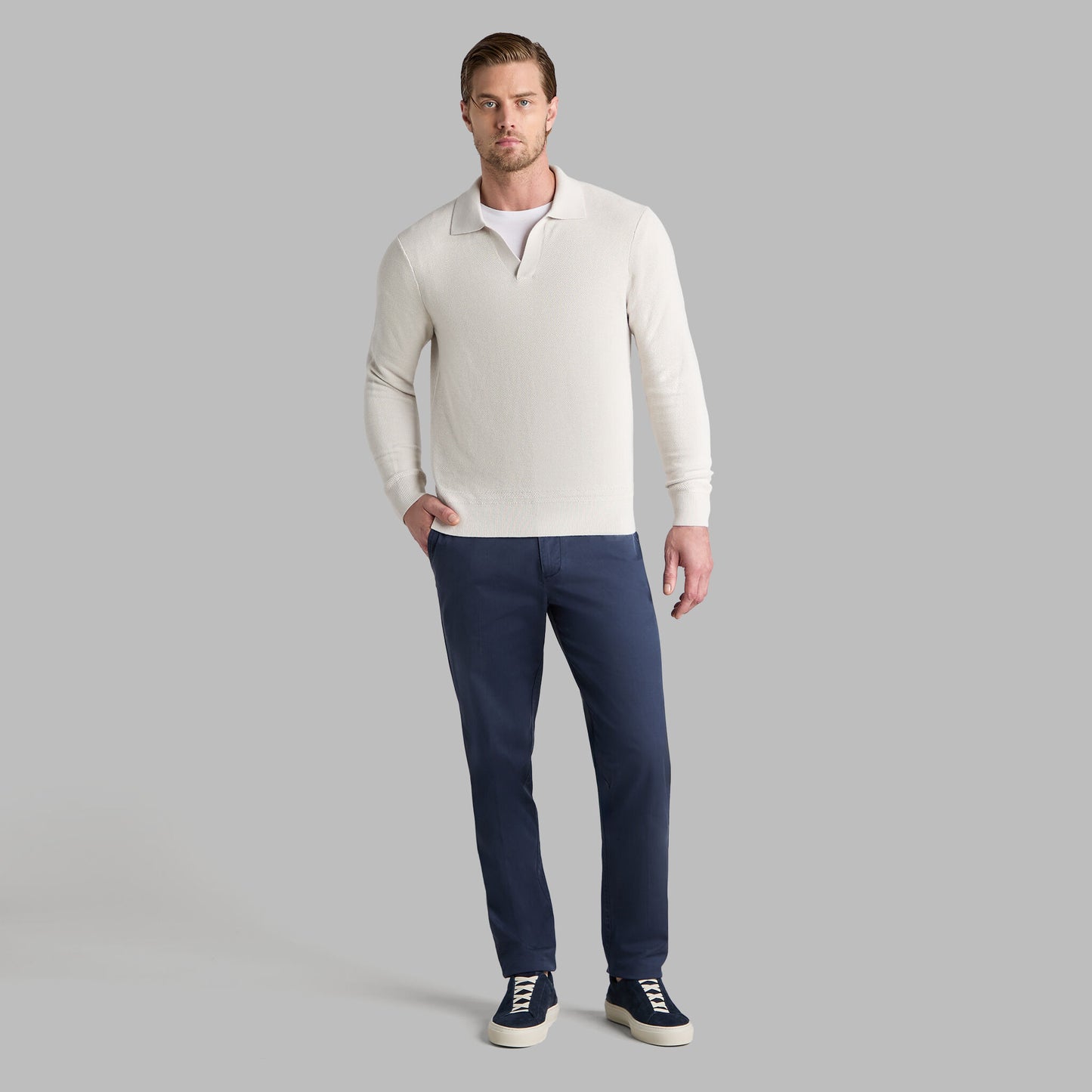 G/FORE JOHNNY COLLAR COOLING COTTON SWEATER POLO