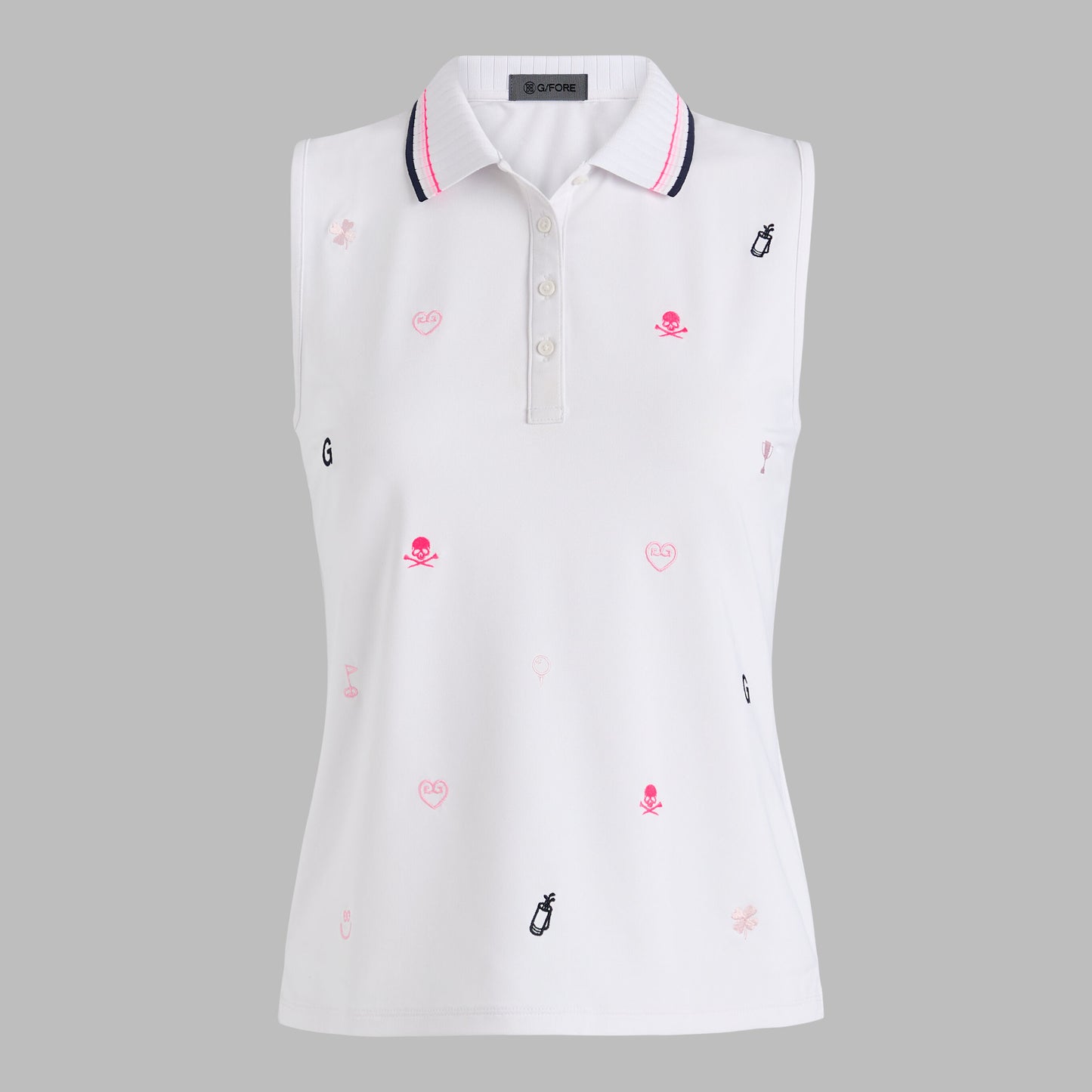 G/FORE EMBROIDERED TECH PIQUÉ SLEEVELESS PERFORMANCE POLO