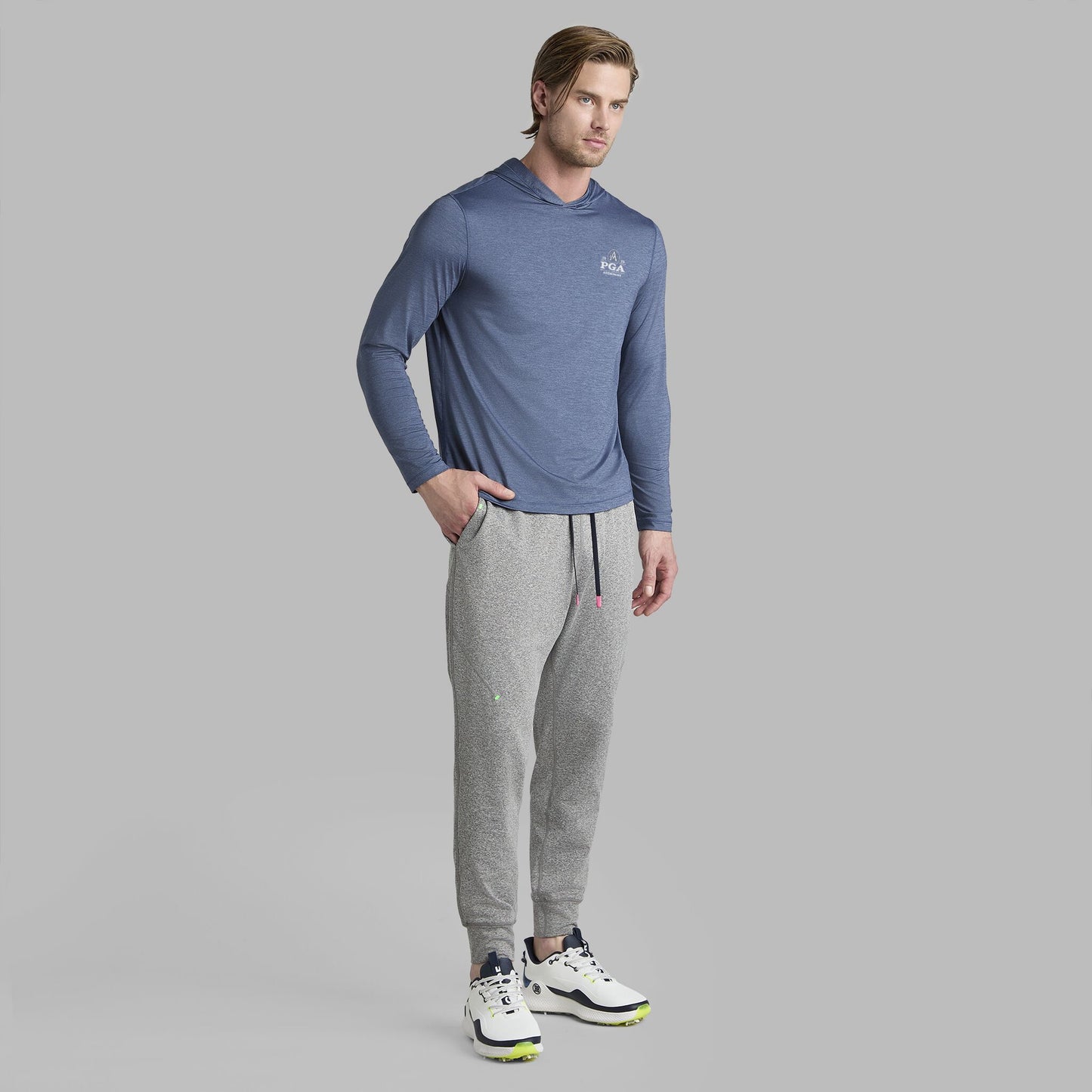 G/FORE 2026 PGA MÉLANGE ICE NYLON HOODIE |PULLOVERS & QUARTER-ZIPS |G/FORE