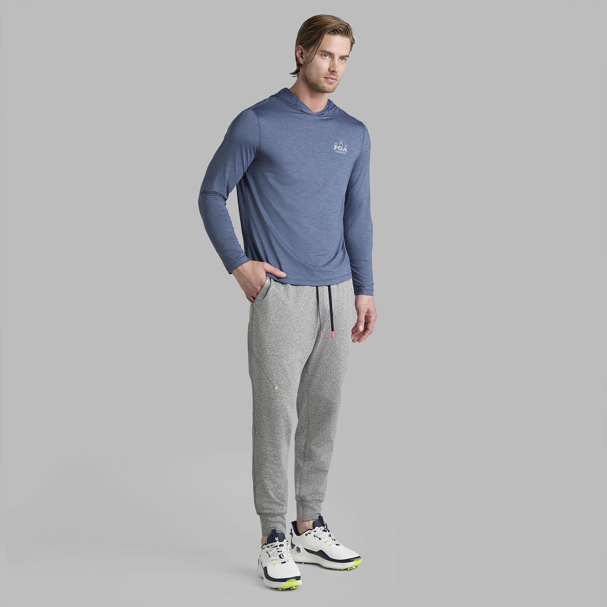 G/FORE 2026 PGA MÉLANGE ICE NYLON HOODIE |PULLOVERS & QUARTER-ZIPS |G/FORE