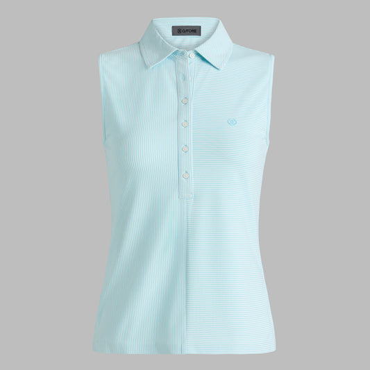 G/FORE FEEDER STRIPE TECH PIQUÉ SLEEVELESS POLO