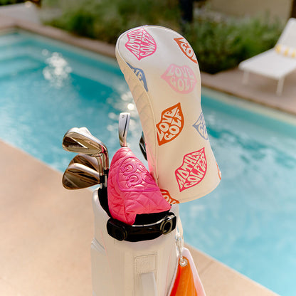 G/FORE EMBOSSED LOVE G LEATHER DRIVER HEADCOVER