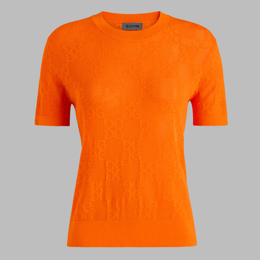 G/FORE POINTELLE G SHORT SLEEVE SWEATER