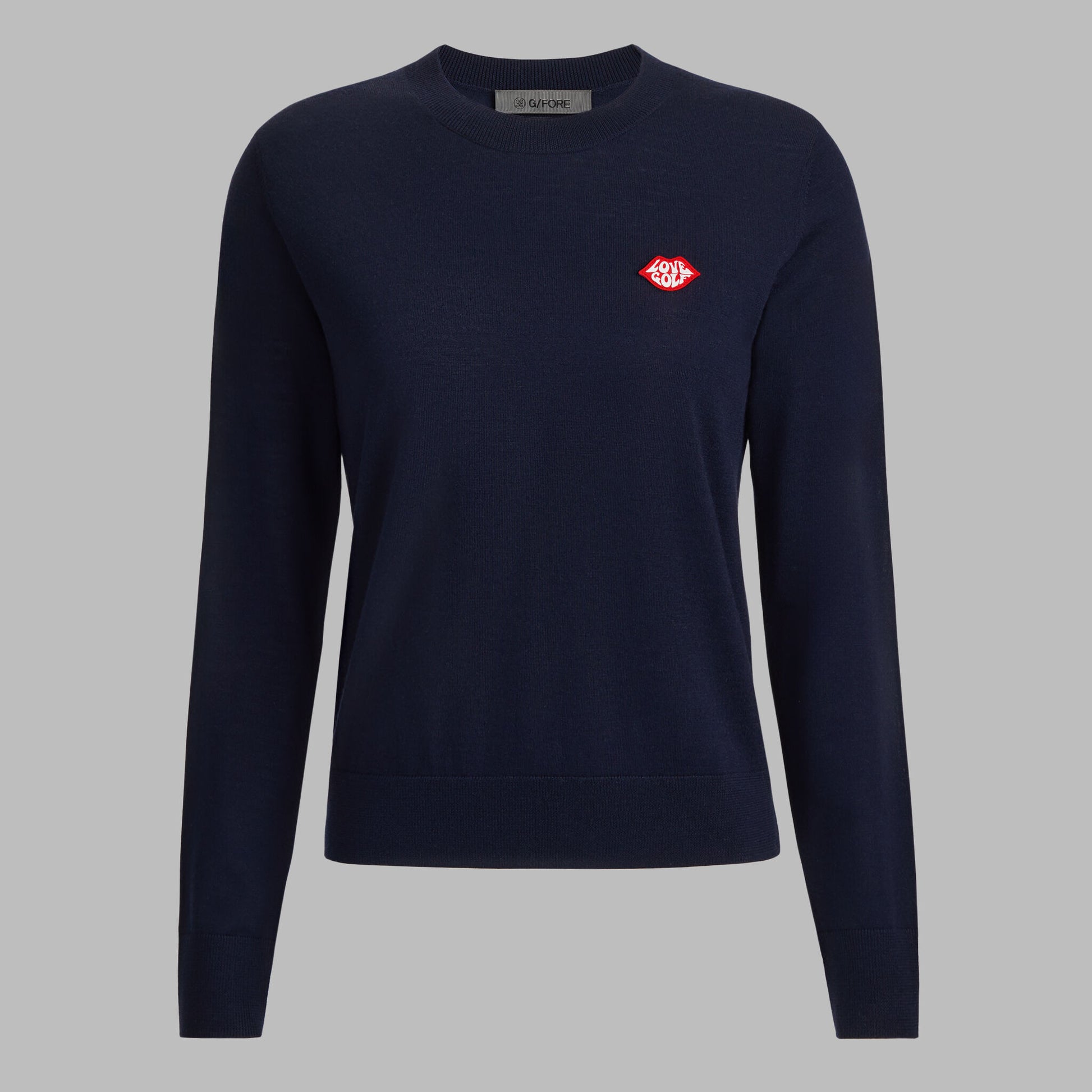 G/FORE LOVE GOLF MERINO WOOL CREWNECK SWEATER