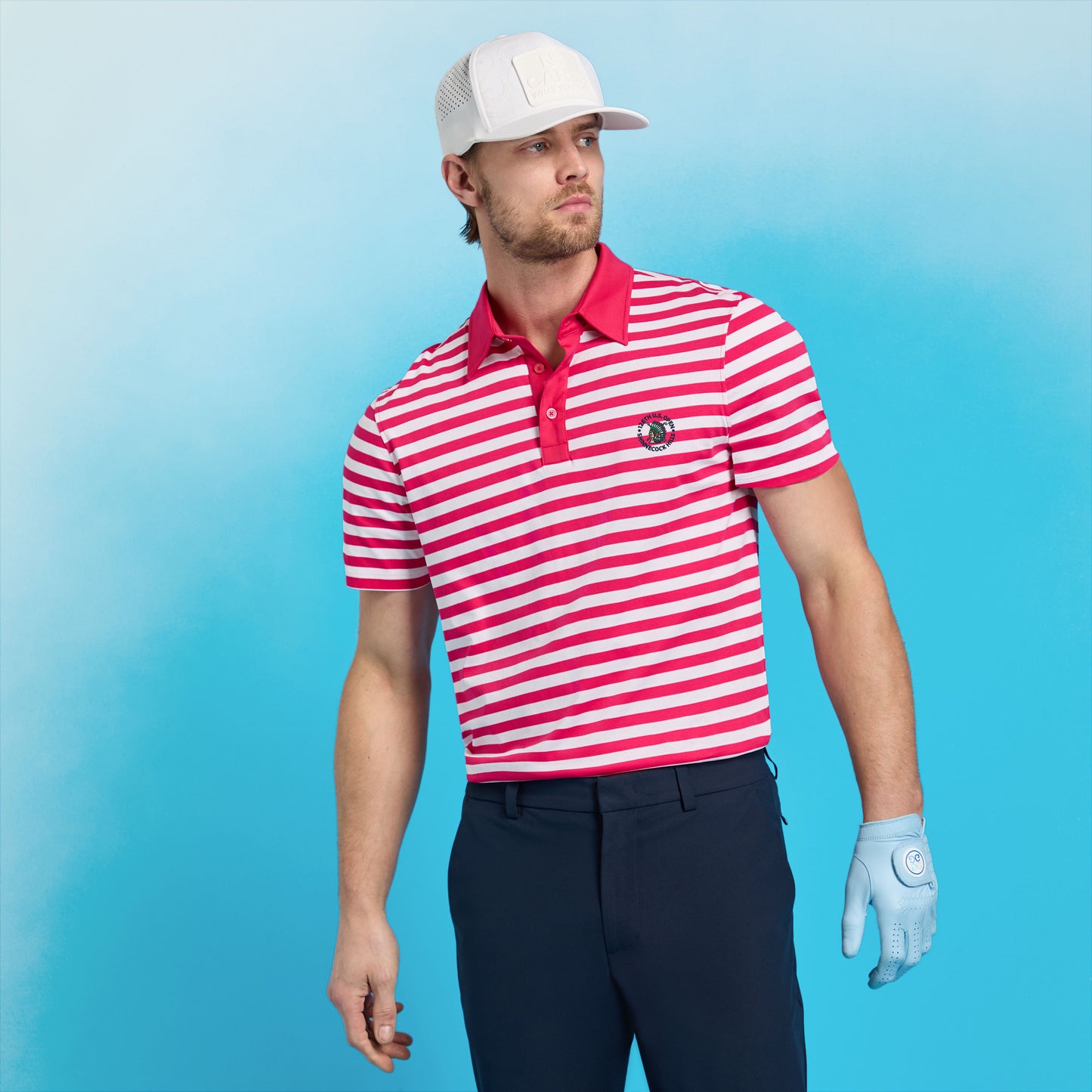 G/FORE LTD RELEASE 2026 U.S. OPEN BRETON STRIPE COTTON POLO