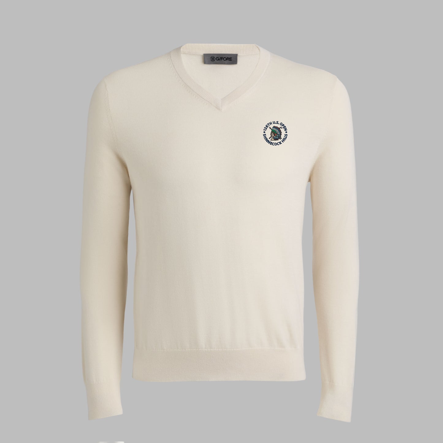 G/FORE LTD RELEASE 2026 U.S. OPEN G SCRIBE VERSE V NECK CASHMERE SWEATER