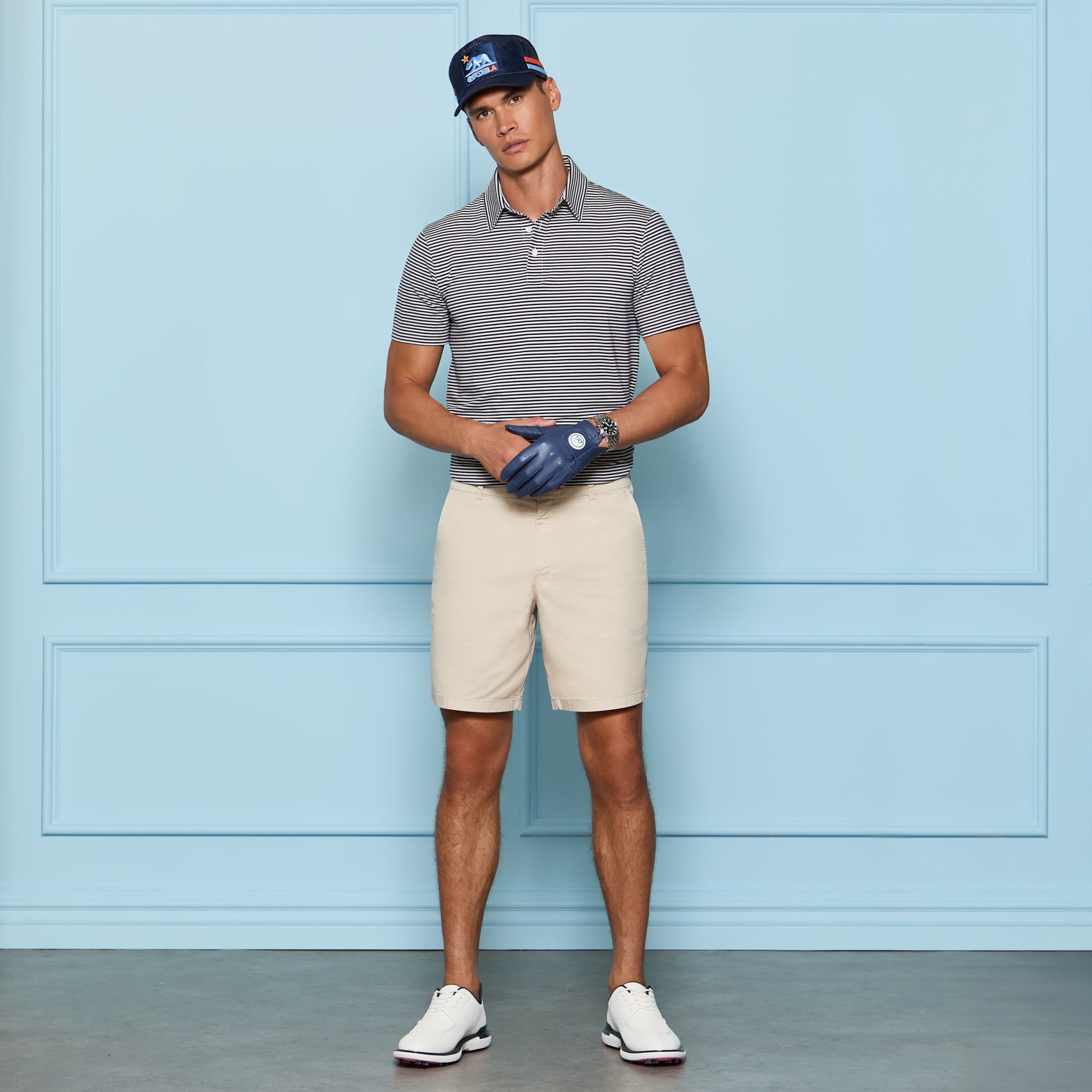 G/FORE ALL PLAY STRIPE STRETCH KNIT POLO