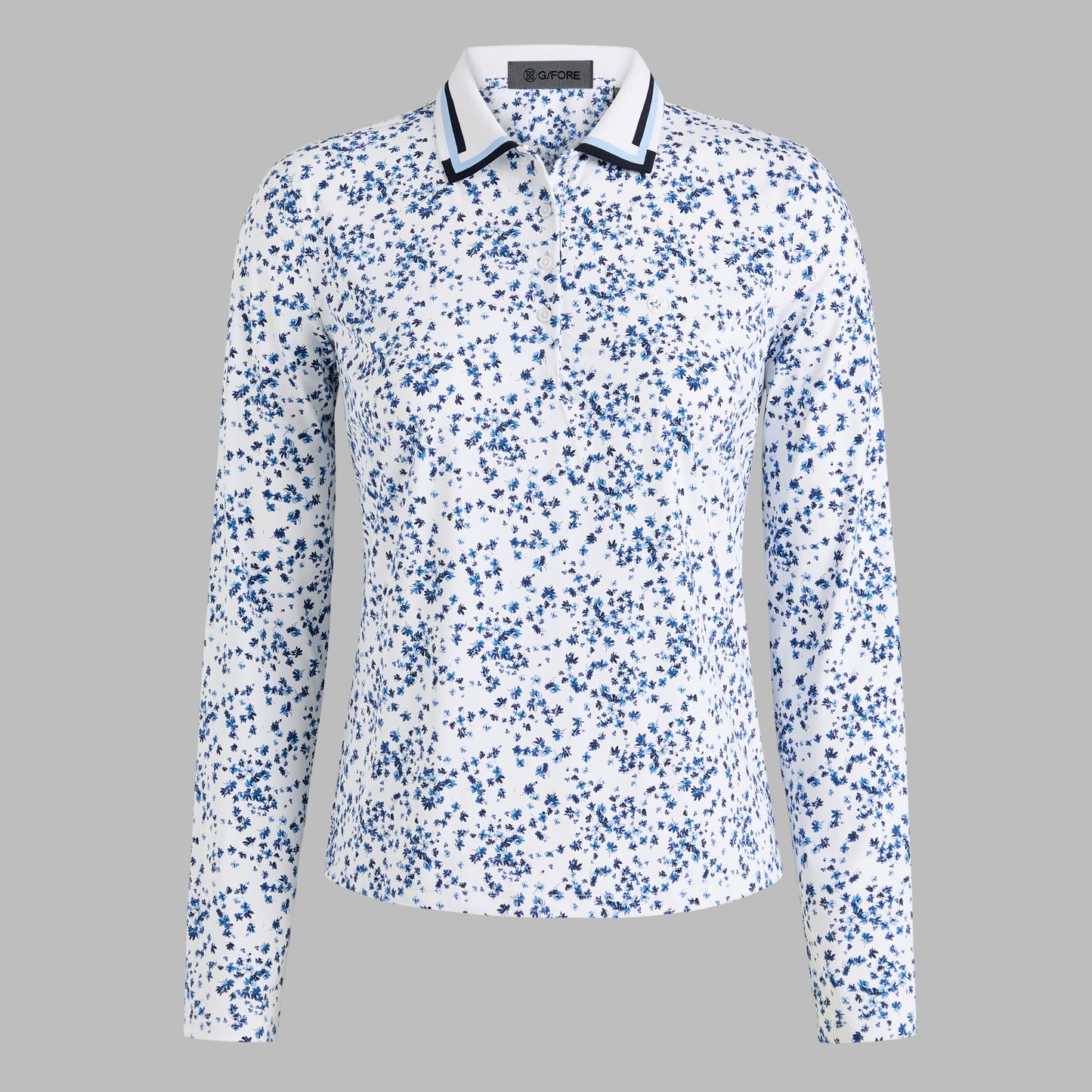 G/FORE SCATTERED DITZY SILKY TECH NYLON LONG SLEEVE POLO