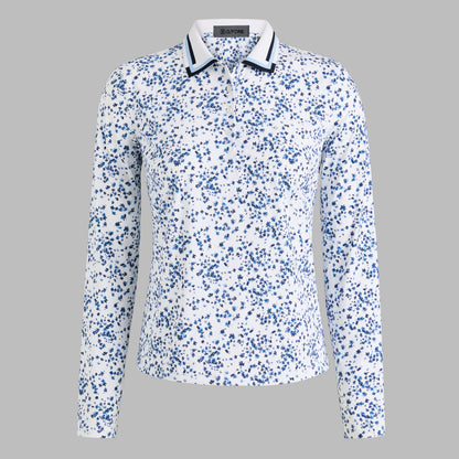 G/FORE SCATTERED DITZY SILKY TECH NYLON LONG SLEEVE POLO