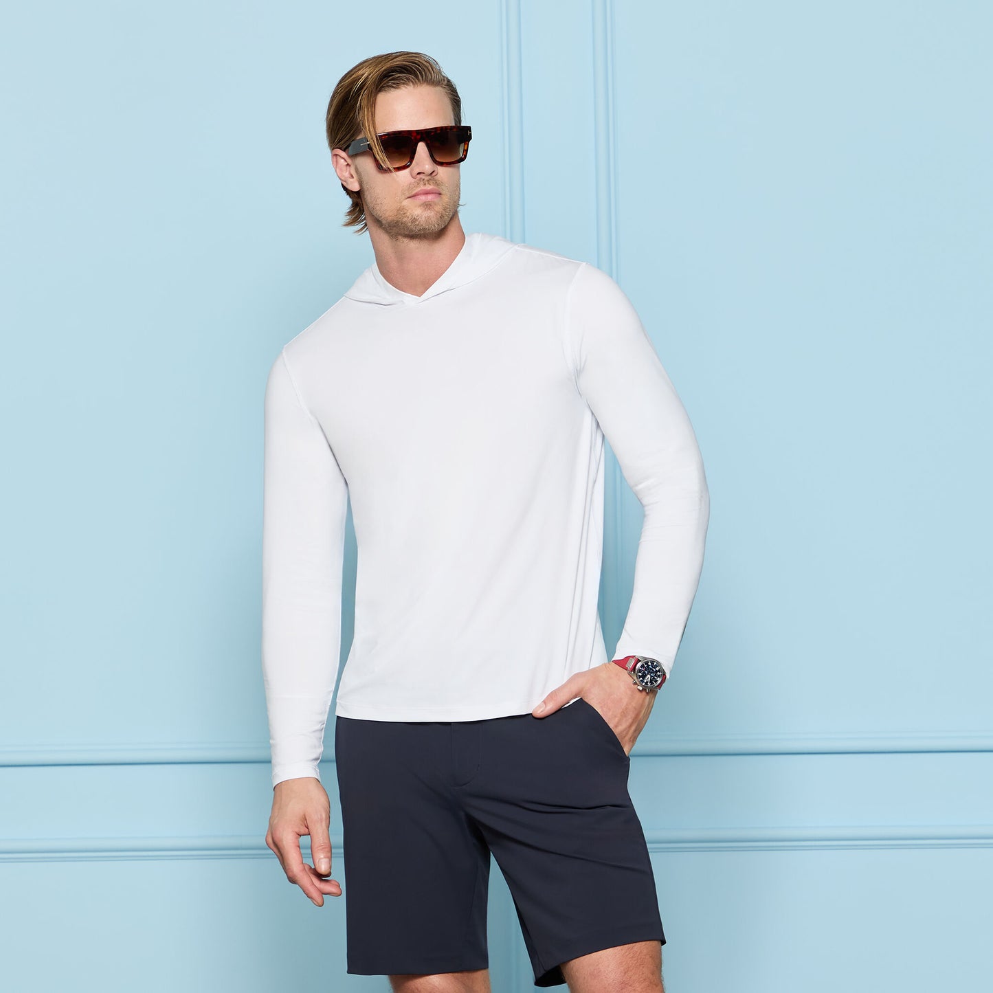 G/FORE MÉLANGE ICE NYLON HOODIE |PULLOVERS & QUARTER-ZIPS |G/FORE