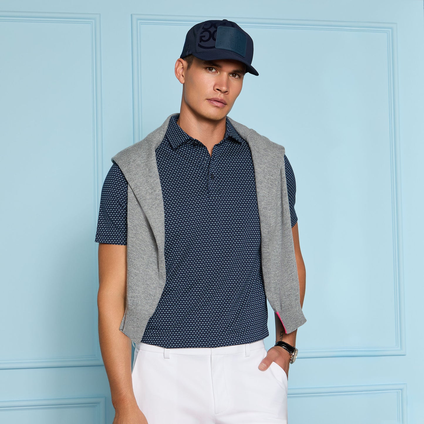 G/FORE GEO ALL PLAY STRETCH KNIT POLO
