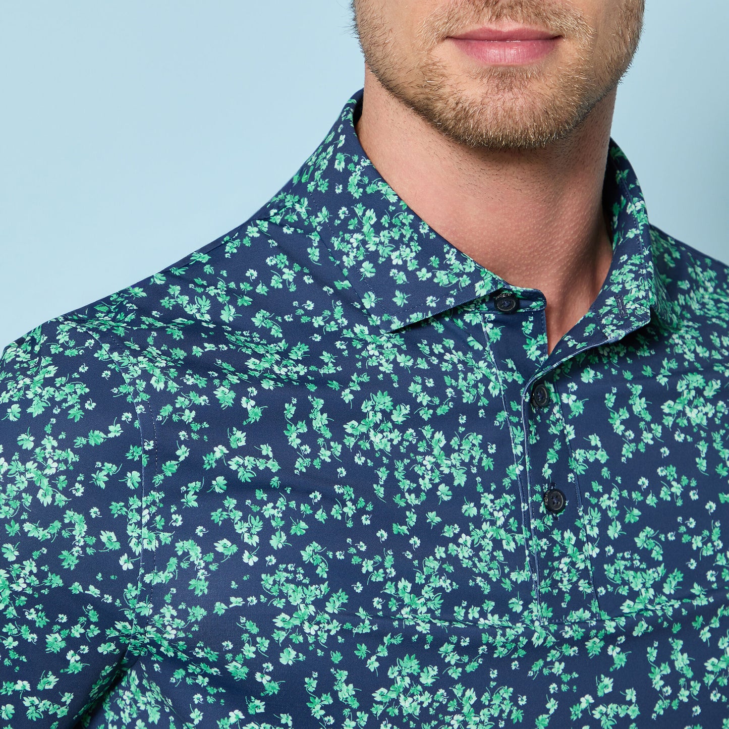 G/FORE SCATTERED DITZY TECH JERSEY POLO