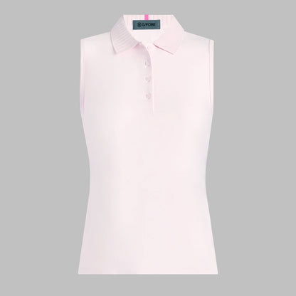 G/FORE PLEATED COLLAR SILKY TECH NYLON SLEEVELESS POLO