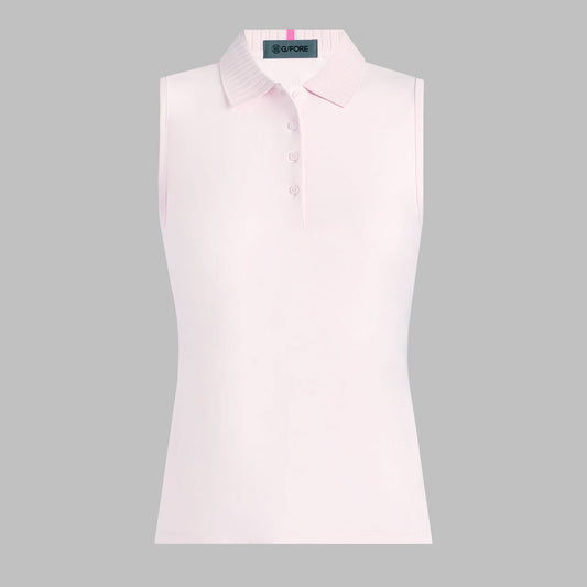 G/FORE PLEATED COLLAR SILKY TECH NYLON SLEEVELESS POLO