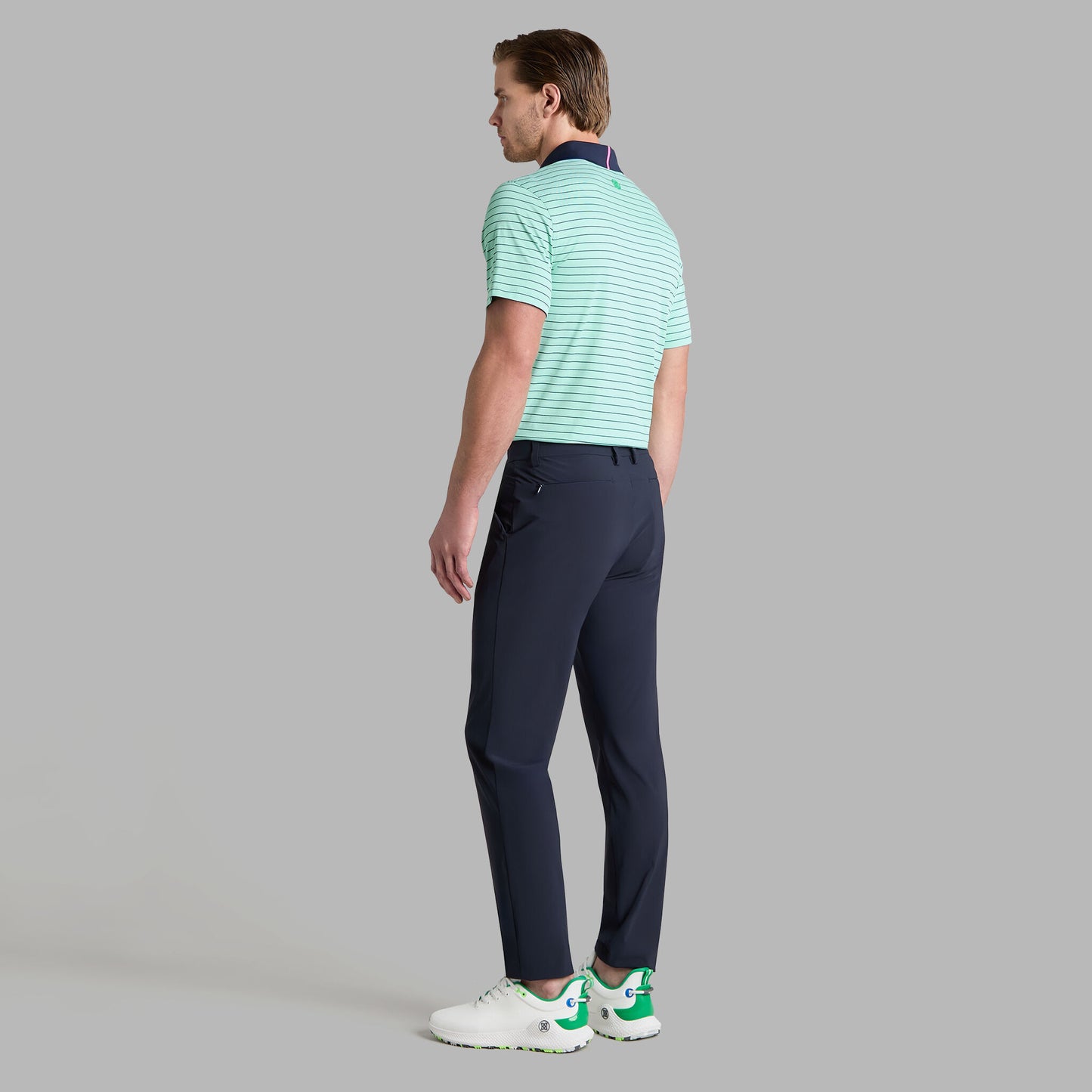G/FORE HERRINGBONE STRIPE TECH JERSEY POLO