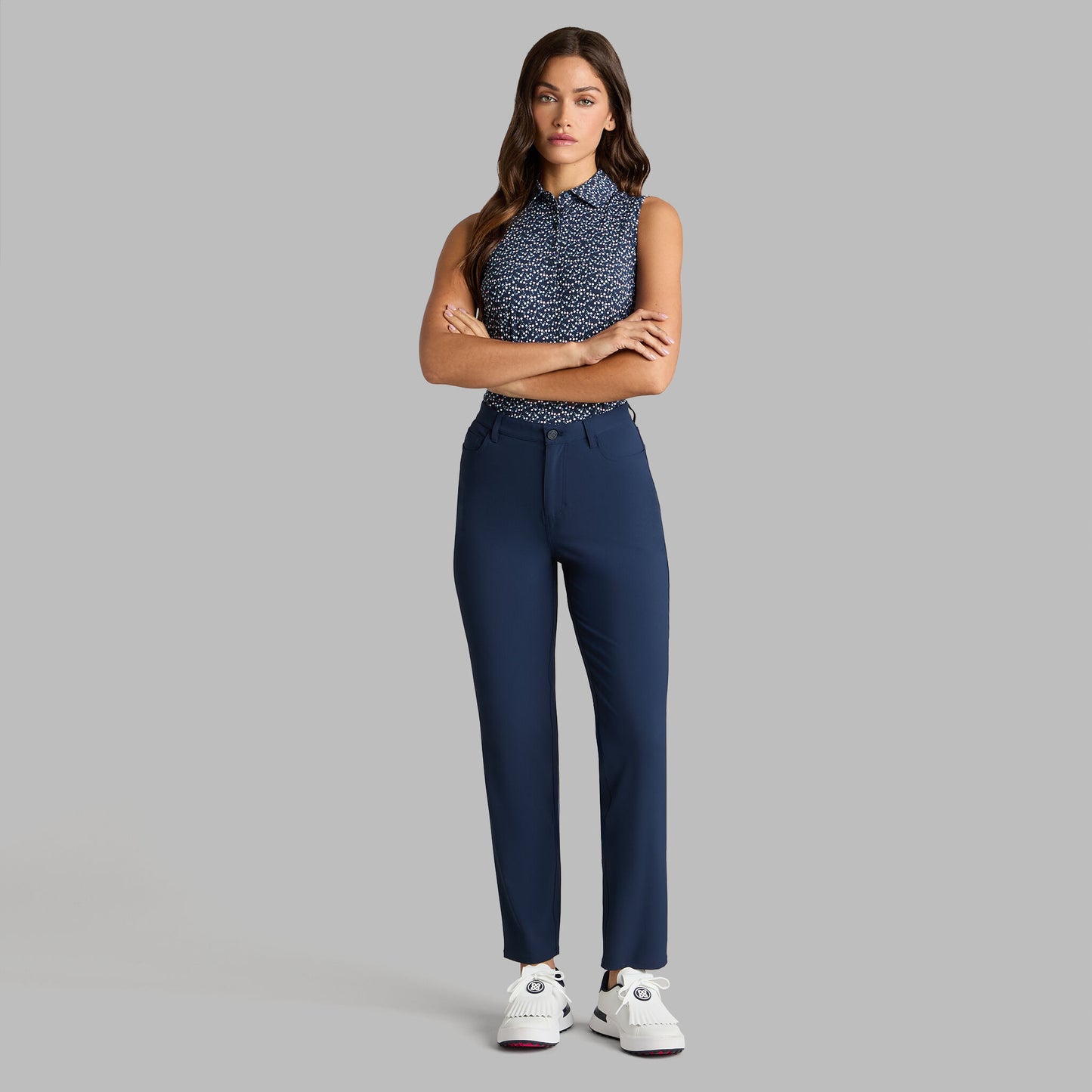 G/FORE AYE POPPY SILKY TECH NYLON SLEEVELESS POLO