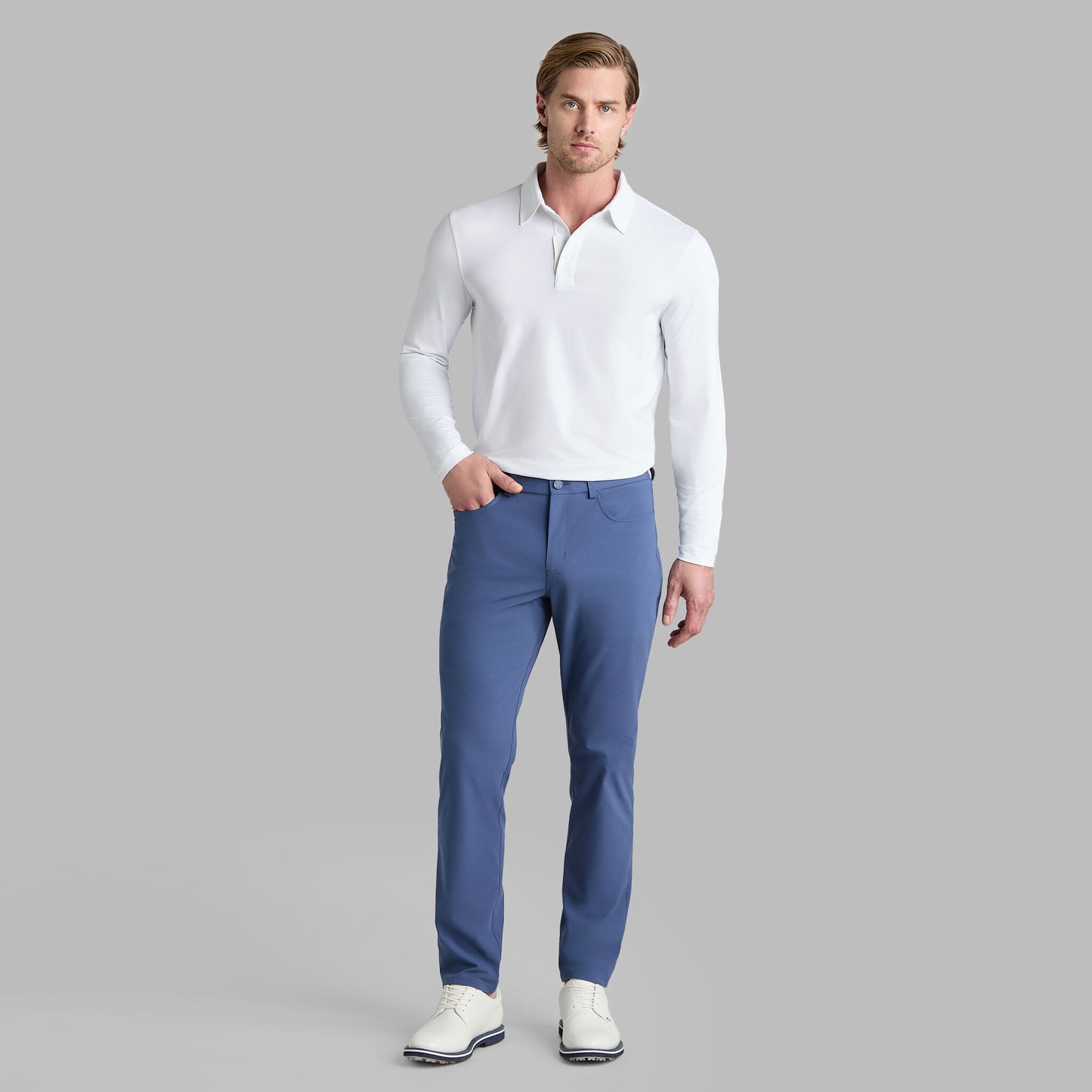 G/FORE MÉLANGE ICE NYLON LONG SLEEVE POLO