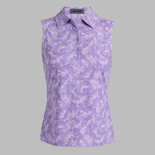 G/FORE ICON CAMO SOFT TECH JERSEY SLEEVELESS POLO
