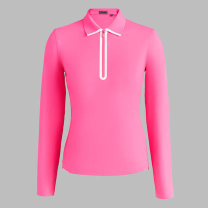 G/FORE SILKY TECH NYLON LONG SLEEVE 1/4 ZIP POLO