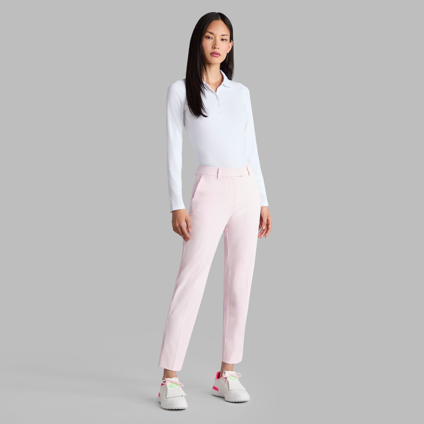 G/FORE RIBBED TECH NYLON LONG SLEEVE POLO