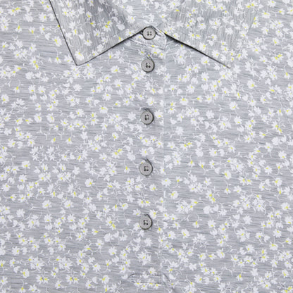 G/FORE DITSY FLORAL TECH JERSEY LONG SLEEVE POLO