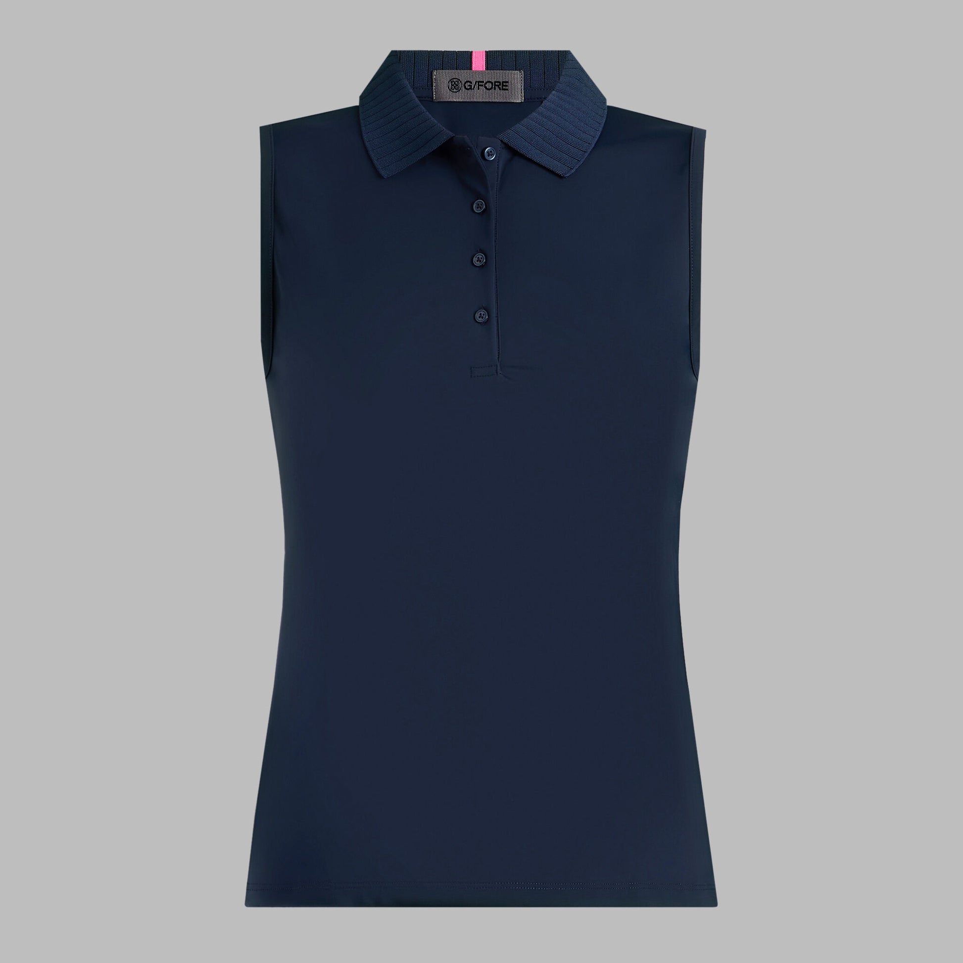 G/FORE PLEATED COLLAR SILKY TECH NYLON SLEEVELESS POLO