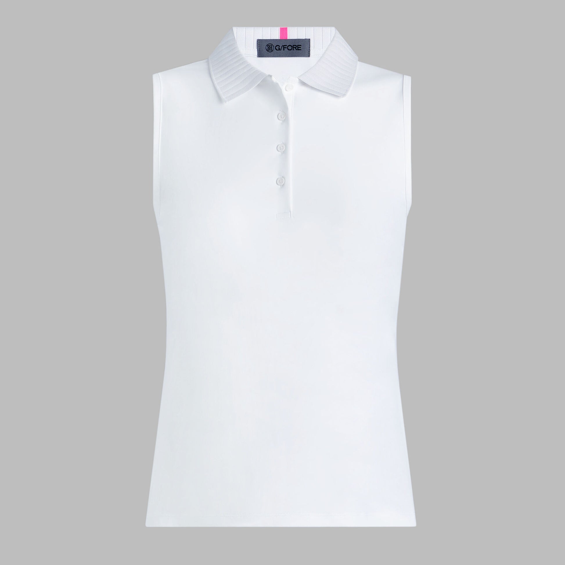 G/FORE PLEATED COLLAR SILKY TECH NYLON SLEEVELESS POLO
