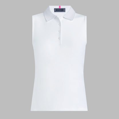 G/FORE PLEATED COLLAR SILKY TECH NYLON SLEEVELESS POLO
