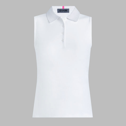G/FORE PLEATED COLLAR SILKY TECH NYLON SLEEVELESS POLO
