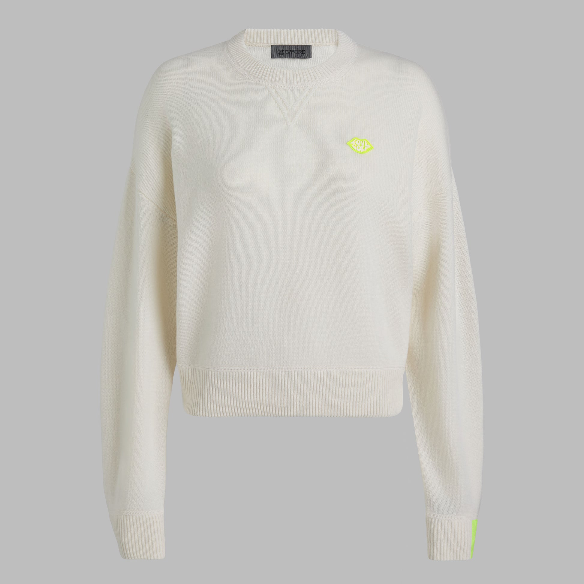 G/FORE TIPPED CASHMERE CREWNECK SWEATER