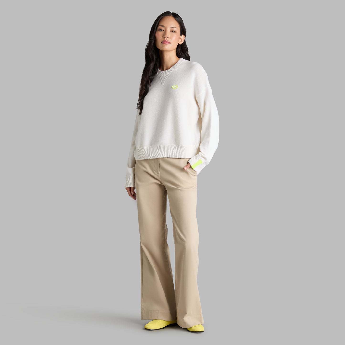 G/FORE TIPPED CASHMERE CREWNECK SWEATER