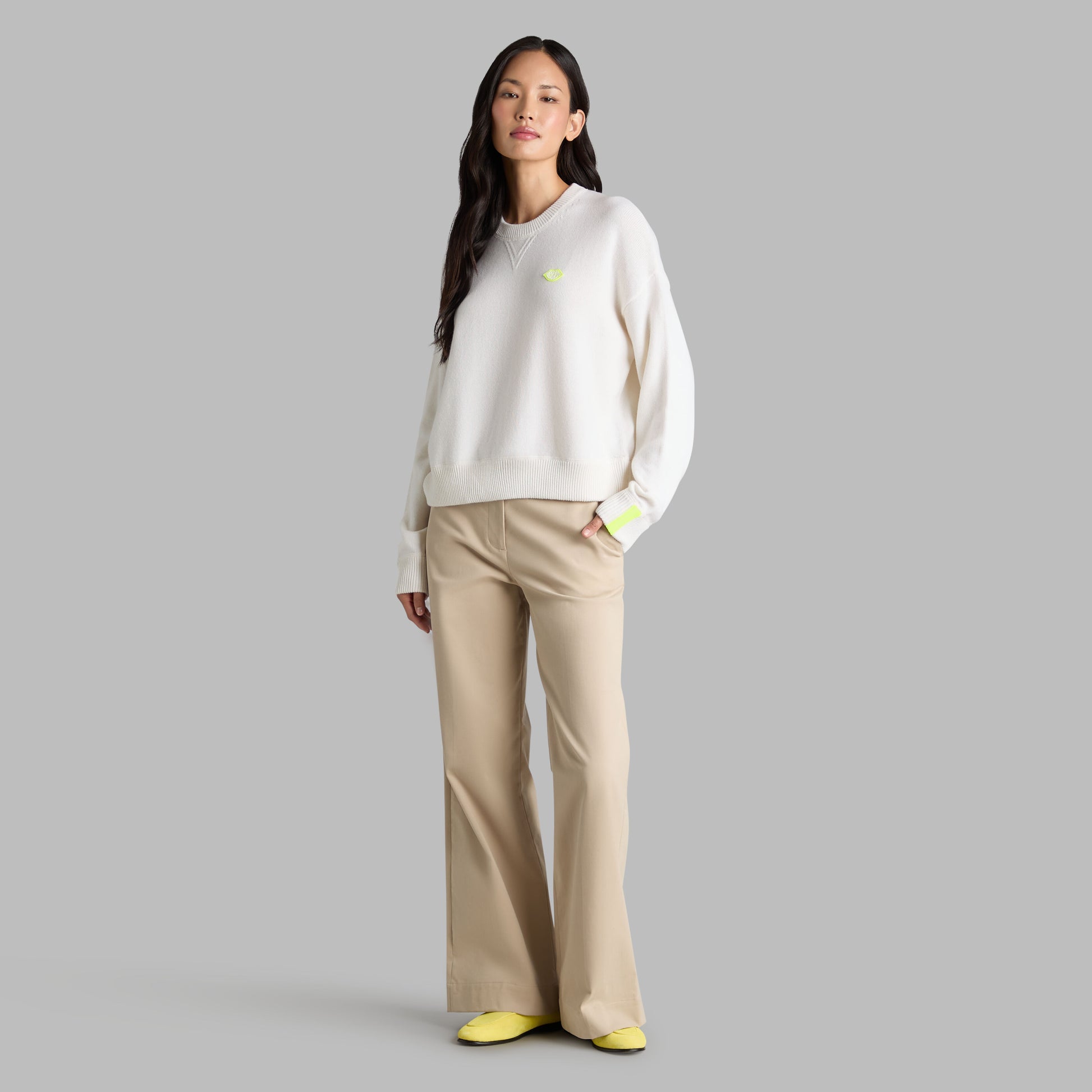 G/FORE TIPPED CASHMERE CREWNECK SWEATER