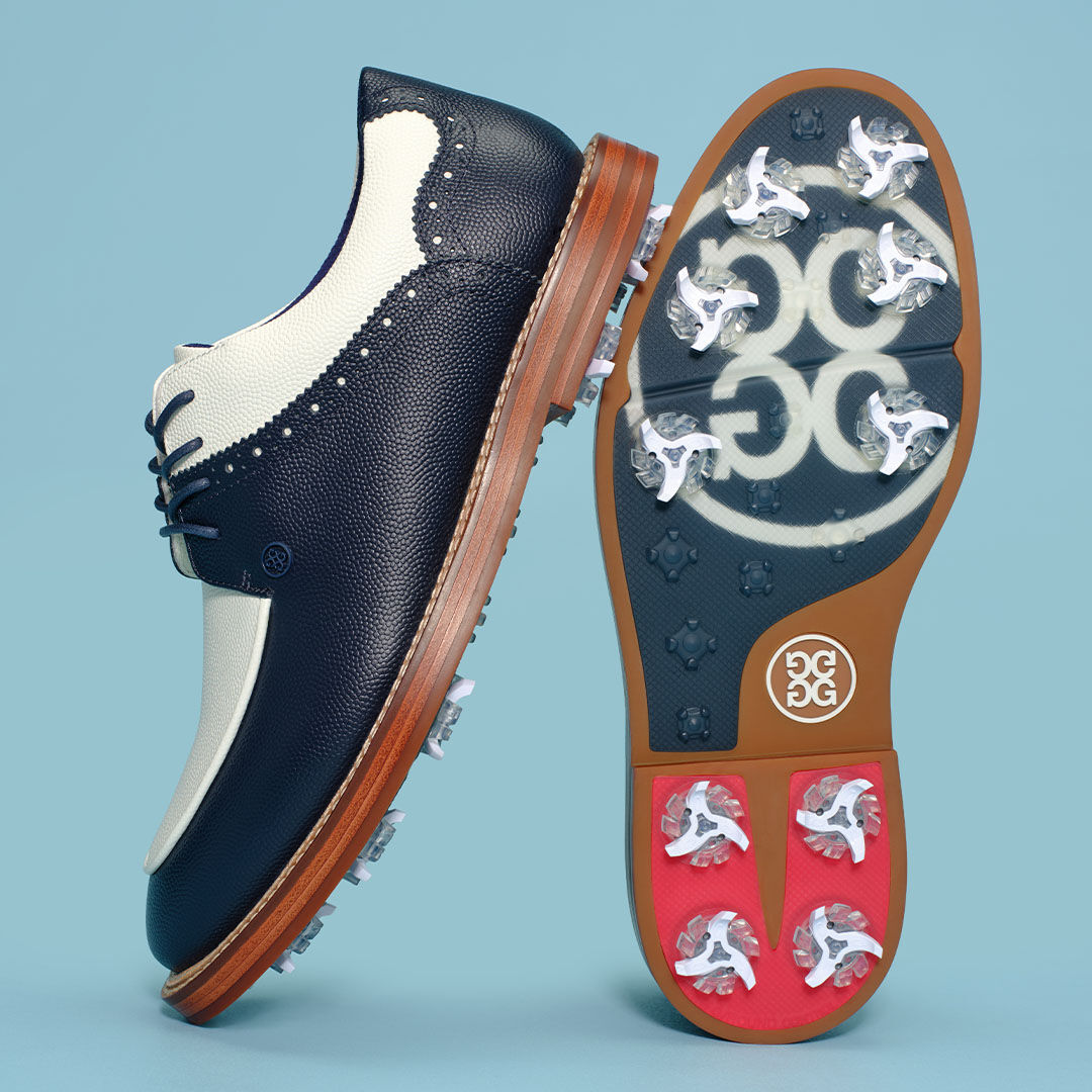 G/FORE LTD RELEASE GALLIVANTER G/LOCK LEATHER LUXE SOLE DERBY GOLF SHOE
