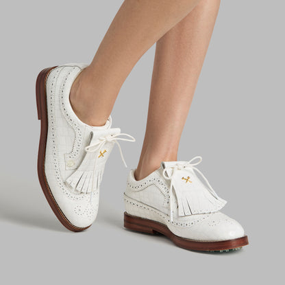 G/FORE LTD RELEASE GALLIVANTER CROC-EMBOSSED LEATHER LUXE SOLE GOLF SHOE