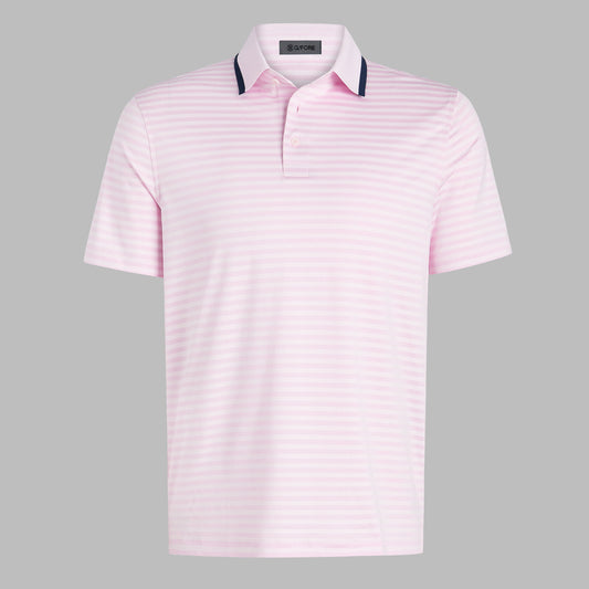 G/FORE PERFORATED STRIPE JERSEY POLO