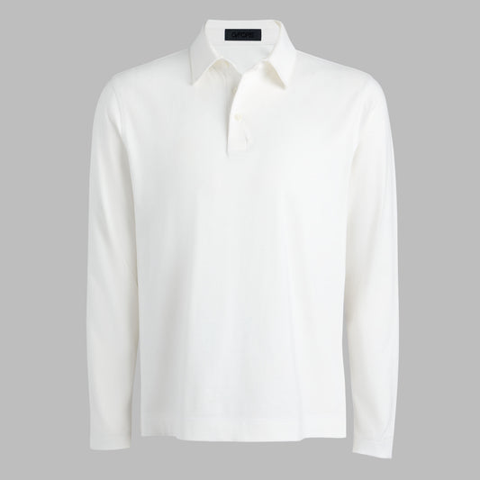 G/FORE SUPER SOFT BRUSHED COTTON LONG SLEEVE POLO