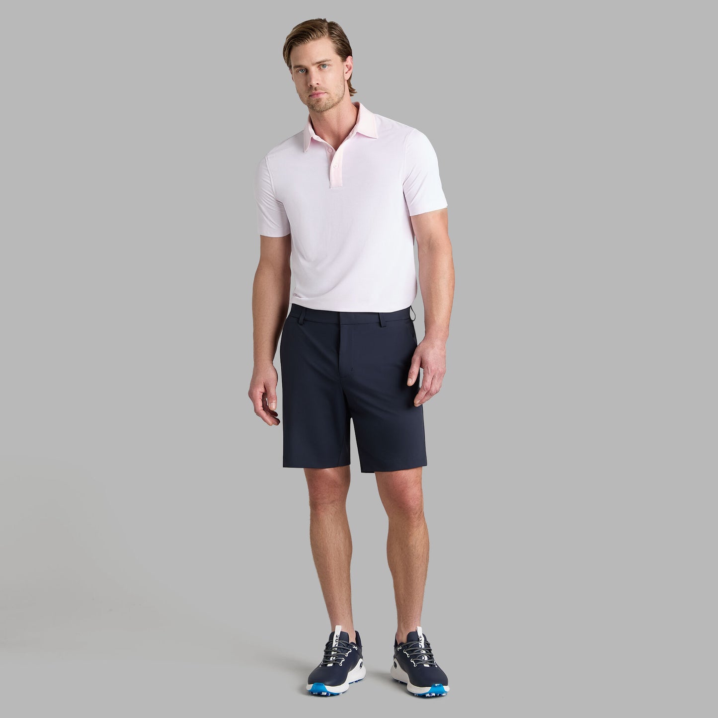 G/FORE FEEDER STRIPE FINE TECH JERSEY POLO