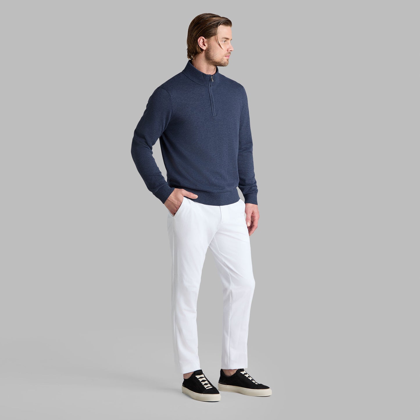 G/FORE COOLING COTTON 1/4 ZIP SWEATER