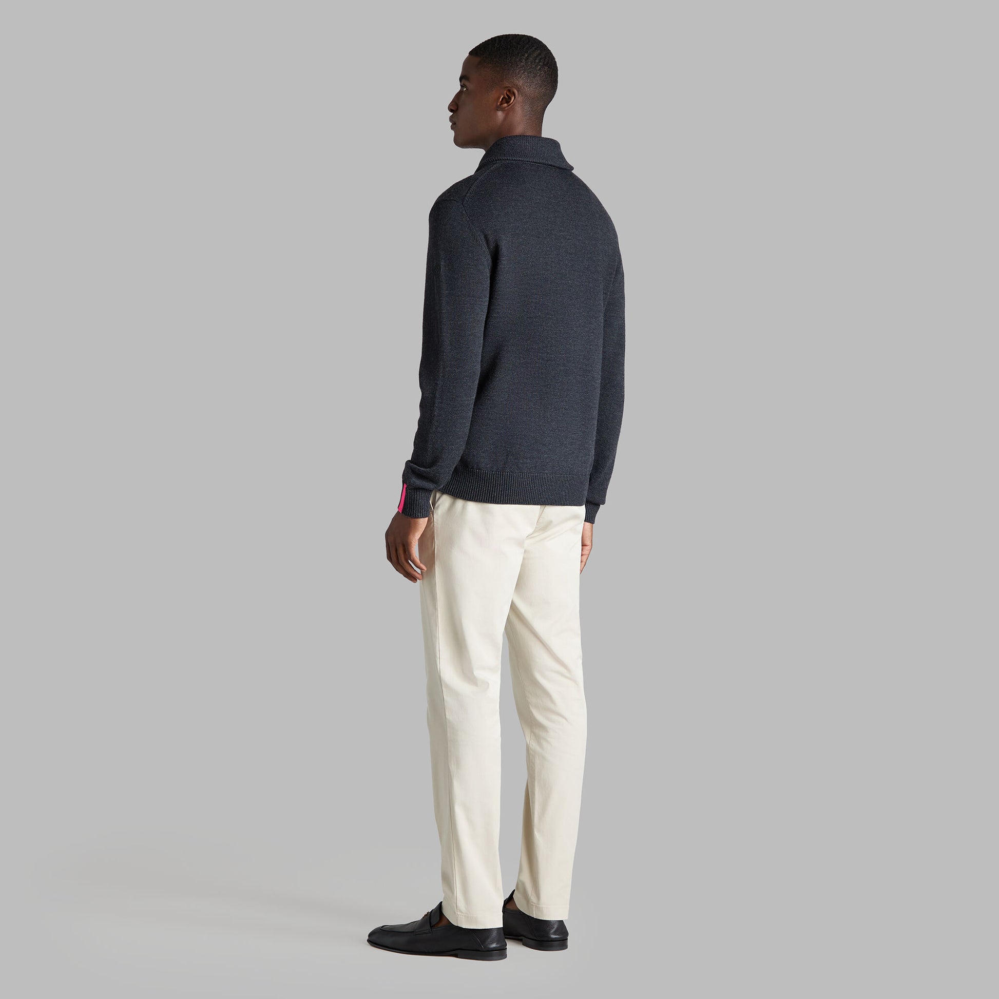 G/FORE SHAWL COLLAR MERINO WOOL SWEATER