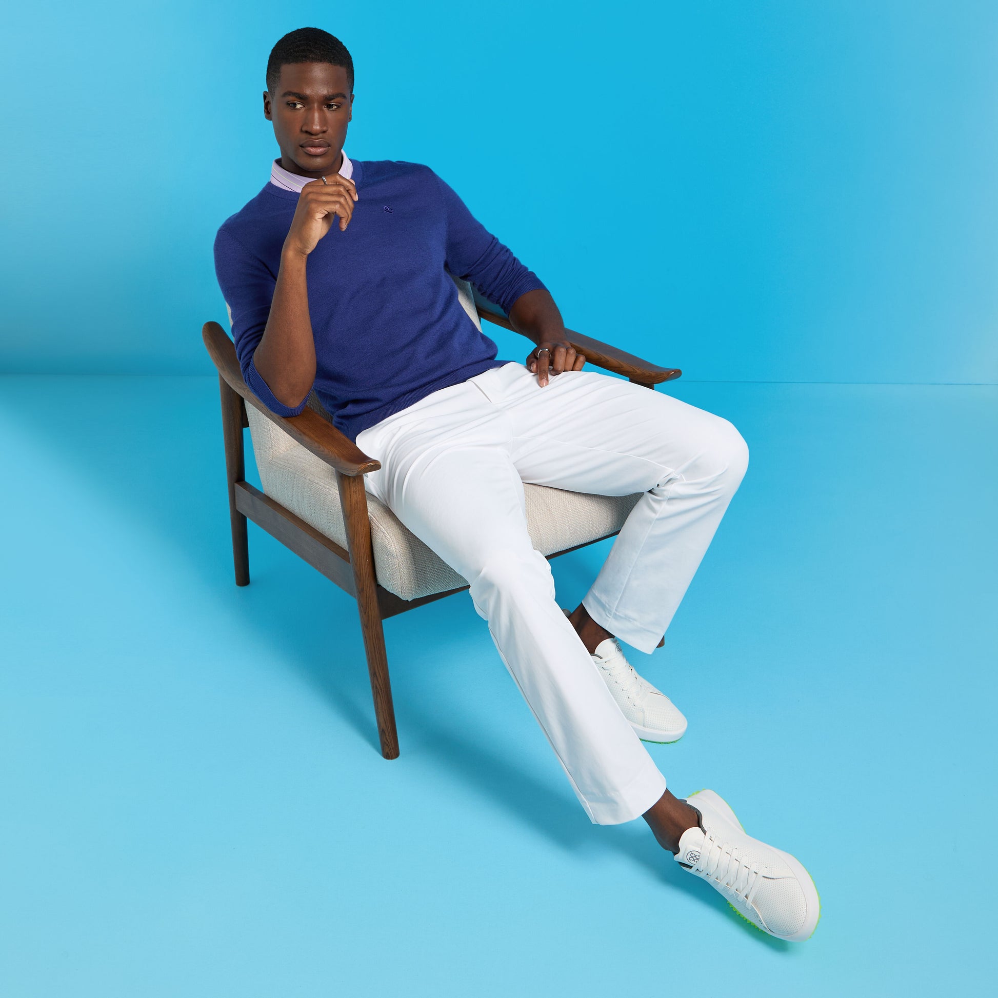 G/FORE G SCRIBE VERSE V NECK CASHMERE SWEATER