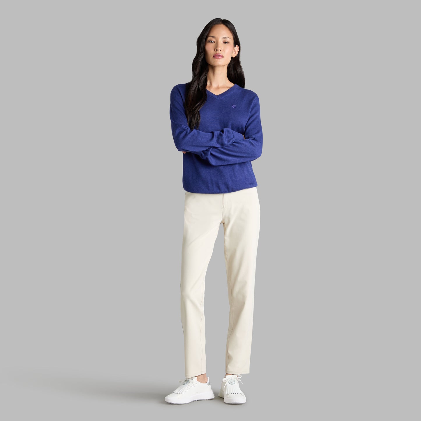 G/FORE G SCRIBE VERSE V NECK CASHMERE SWEATER