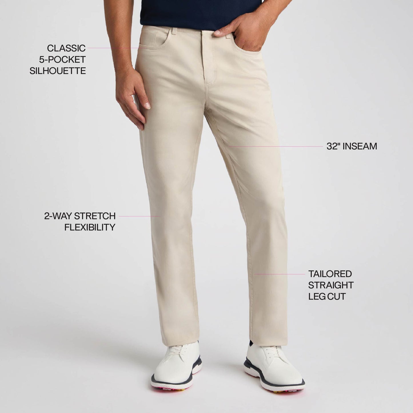 G/FORE ALL PLAY COTTON STRETCH 5 POCKET STRAIGHT LEG PANT