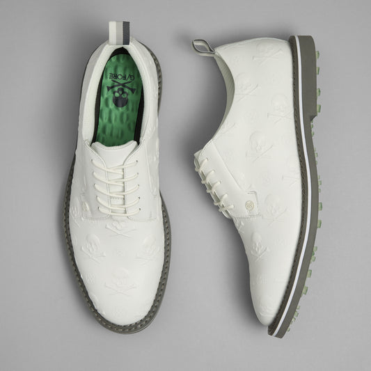 G/FORE GALLIVANTER EMBOSSED SKULL & TEES LEATHER GOLF SHOE