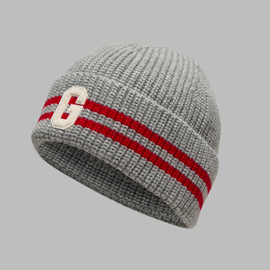 G/FORE STRIPED IT LETTER G WOOL CASHMERE BEANIE