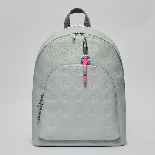 G/FORE EMBOSSED SKULL & TEES LEATHER BACKPACK