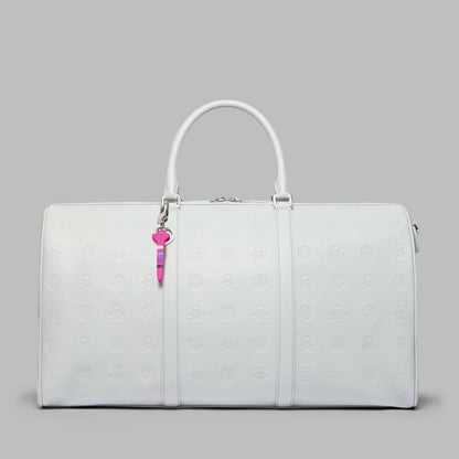 G/FORE EMBOSSED SKULL & TEES LEATHER WEEKENDER