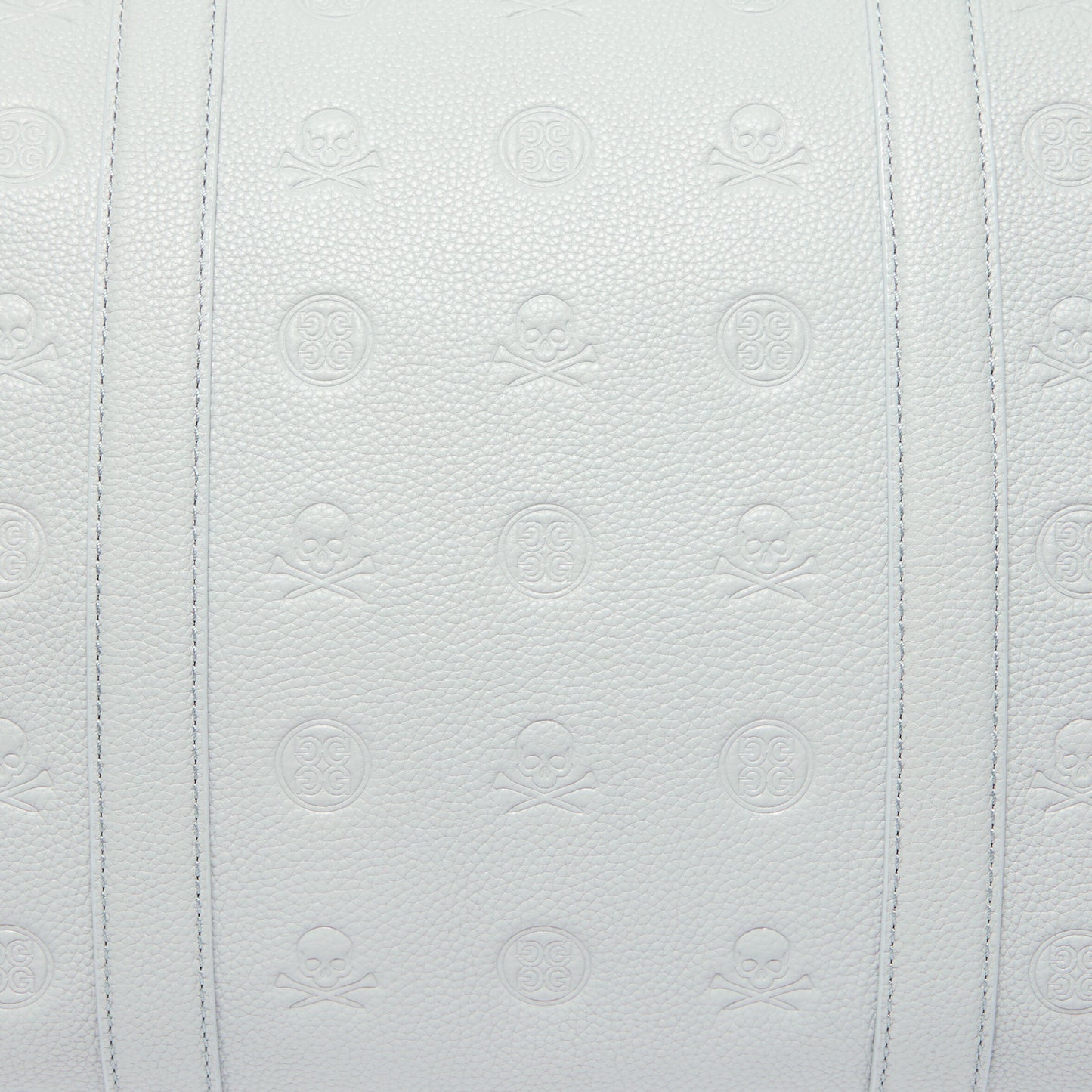 G/FORE EMBOSSED SKULL & TEES LEATHER WEEKENDER
